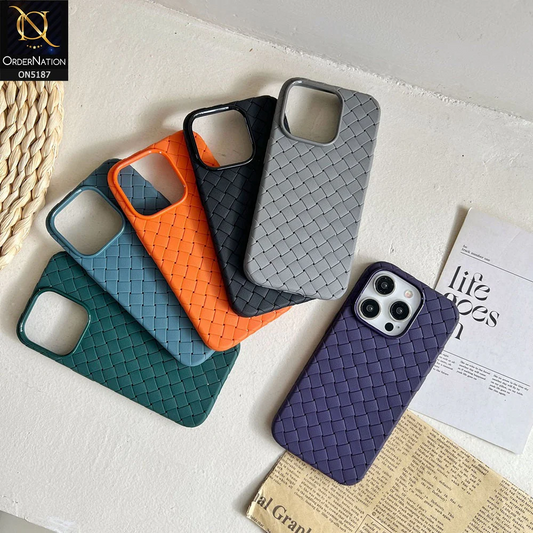 Premium Woven Silicone Back Cover Case for iPhone 14 / 15 / 16 Pro Max – Shockproof, Anti-Slip & Stylish Design